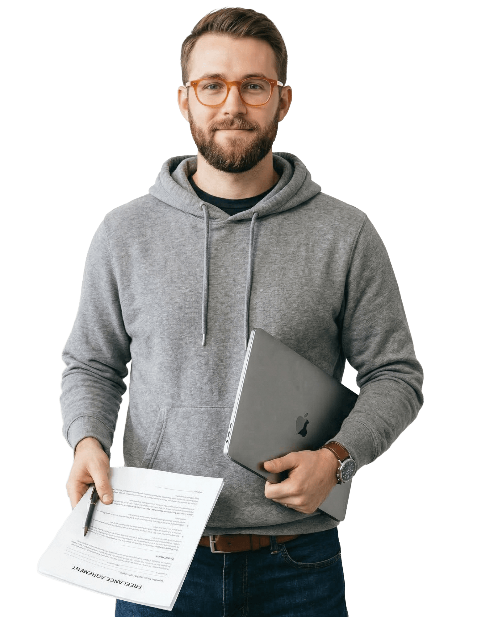 Freelancer am Laptop, selbstständig arbeitend